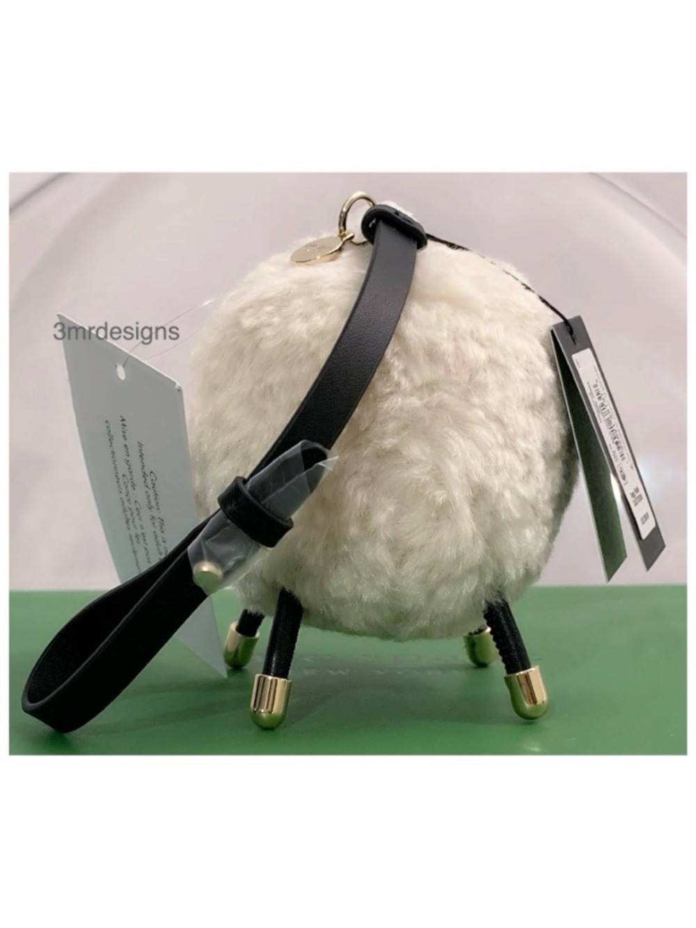 NWT Kate Spade ♠️FLUFFY SHEEP Faux Shearling Leather Strap Bag Charm/ Key Chain - Picture 6 of 12